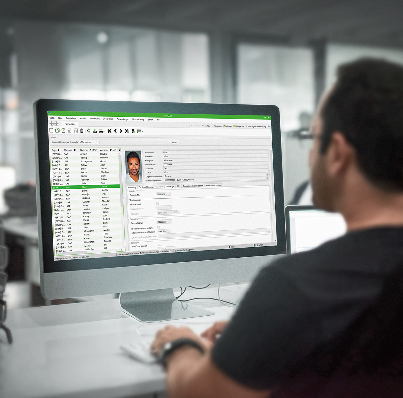 Zutrittssoftware DEXICON von PCS Bildschirmansicht