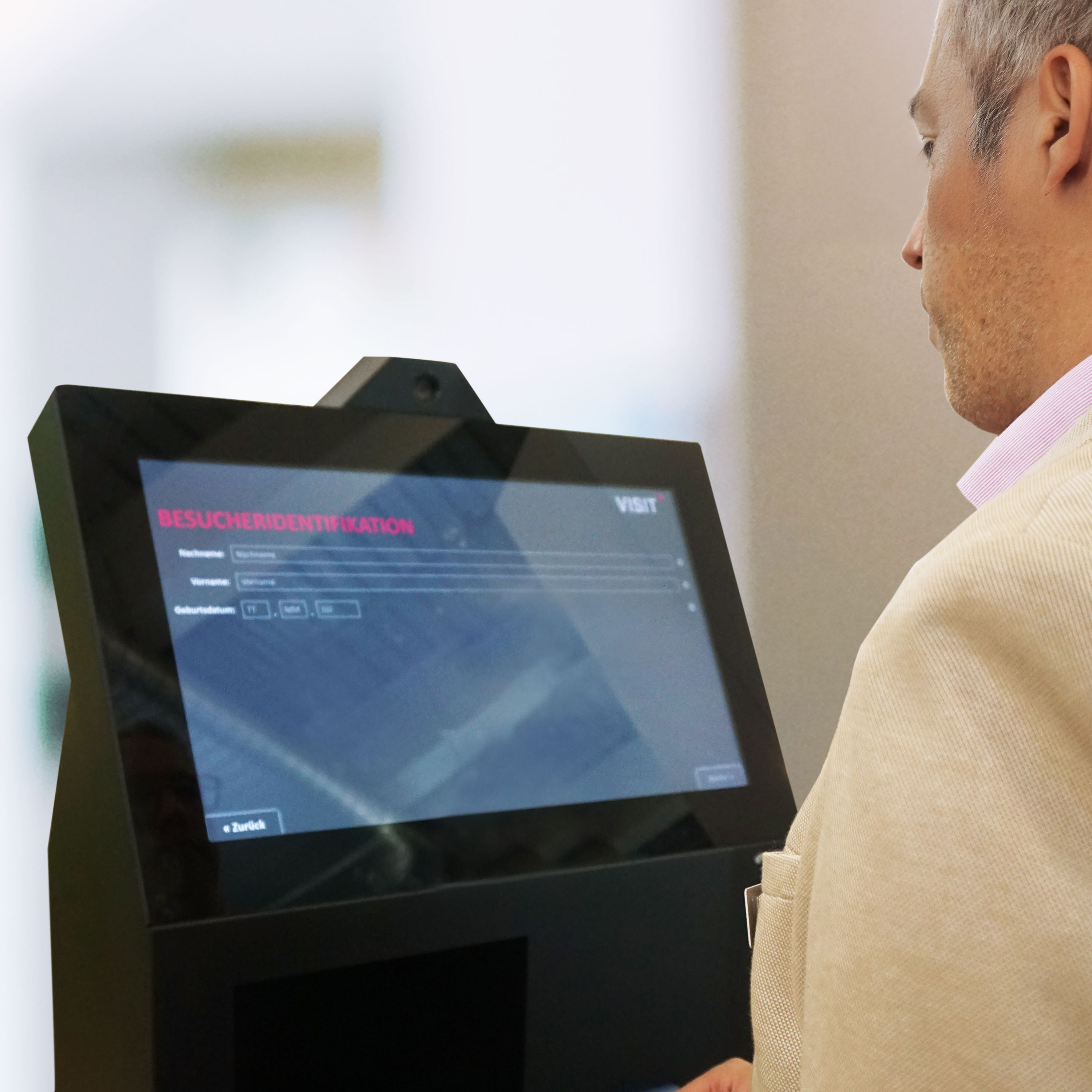 Besuchermanagement Kioskterminal Screen